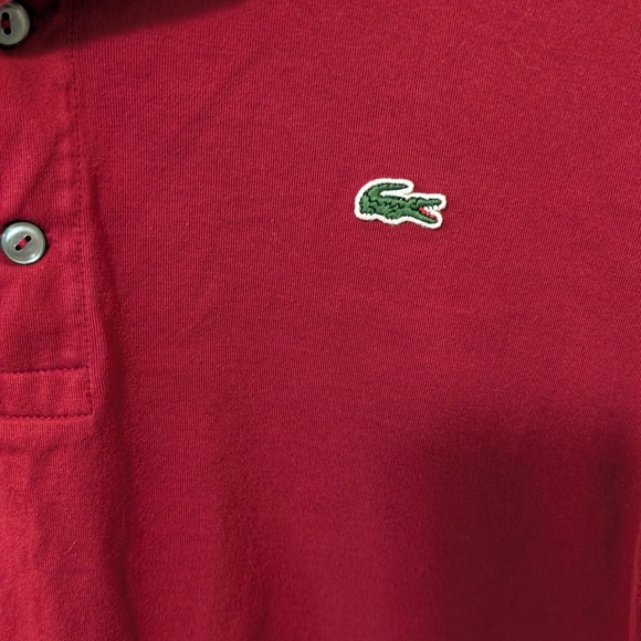 Lacoste Men's Red Classic Fit Long Sleeve Polo Shirt Size 5/ Large - Picture 2 of 8